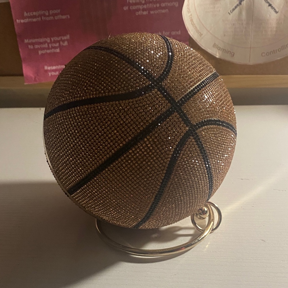 Elegant Brown Basketball Clutch Purse